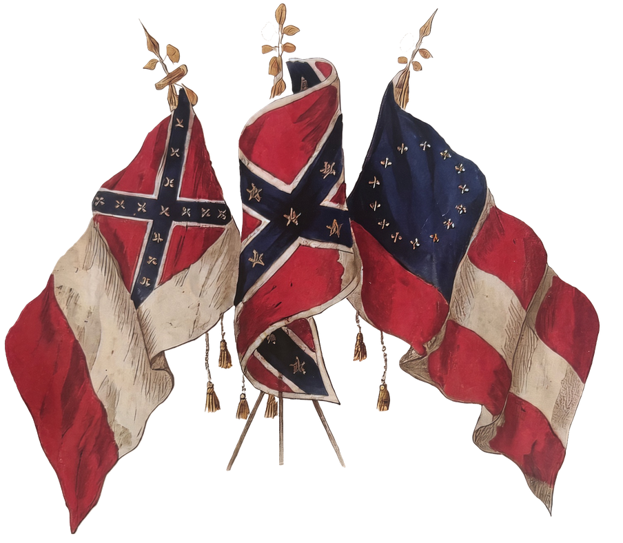 Stars and Bars, the battle flag, and the Stainless Banner